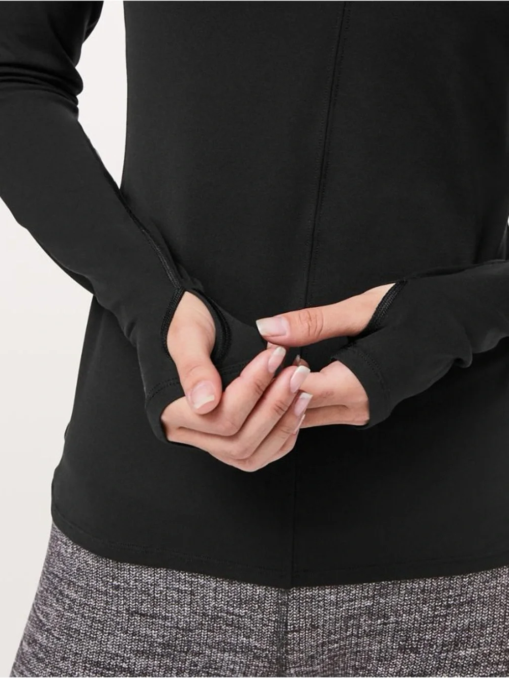 Lululemon Ethereal Nulu aline Y2K Long Sleeve Black chic mod top S M